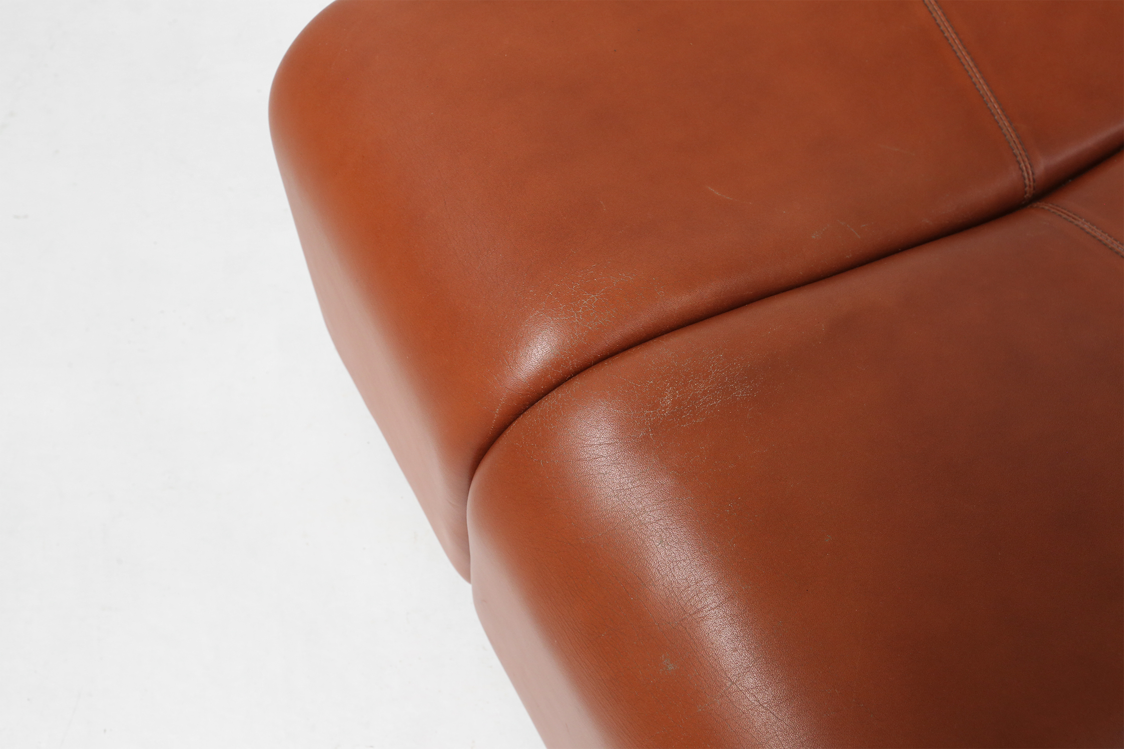 Brown leather Ottoman Coronado by Tobia Scarpa for B&B Italia, Italy ca. 1960thumbnail